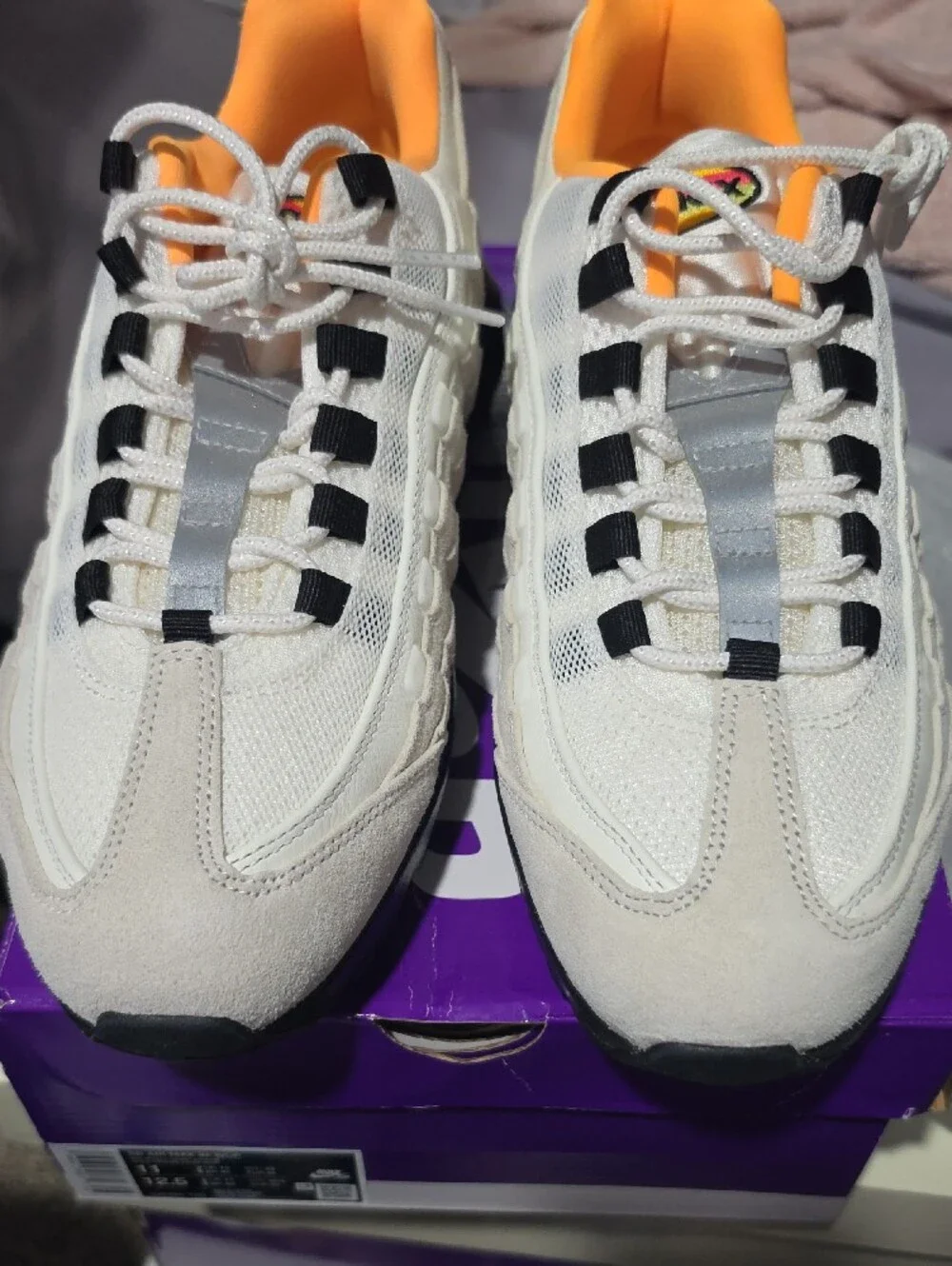 Nike Men's Air Max 95 Sneakers White Black Orange